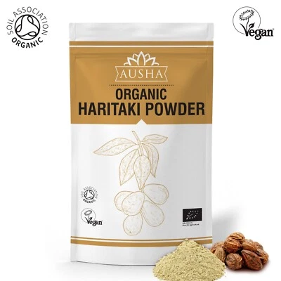 AUSHA Organic Haritaki Powder 200g - Gut Health, Constipation Relief, Digestion, Detox