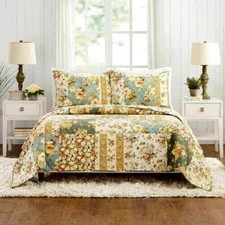 Modern Heirloom Floral Patch 3-Piece Full/Queen Quilt Set