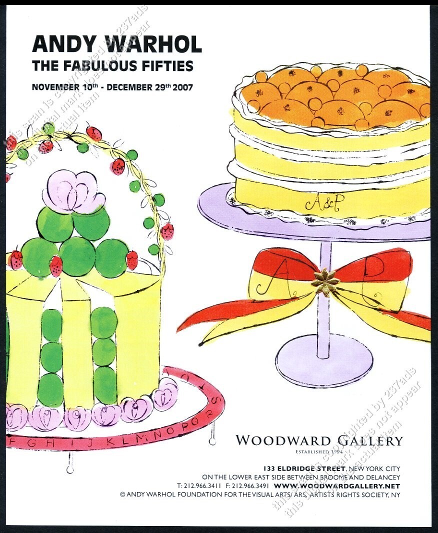 2007 Andy Warhol birthday cake 1950s art NYC gallery show 2007 Andy Warhol birthday cake 1950s art NYC gallery show