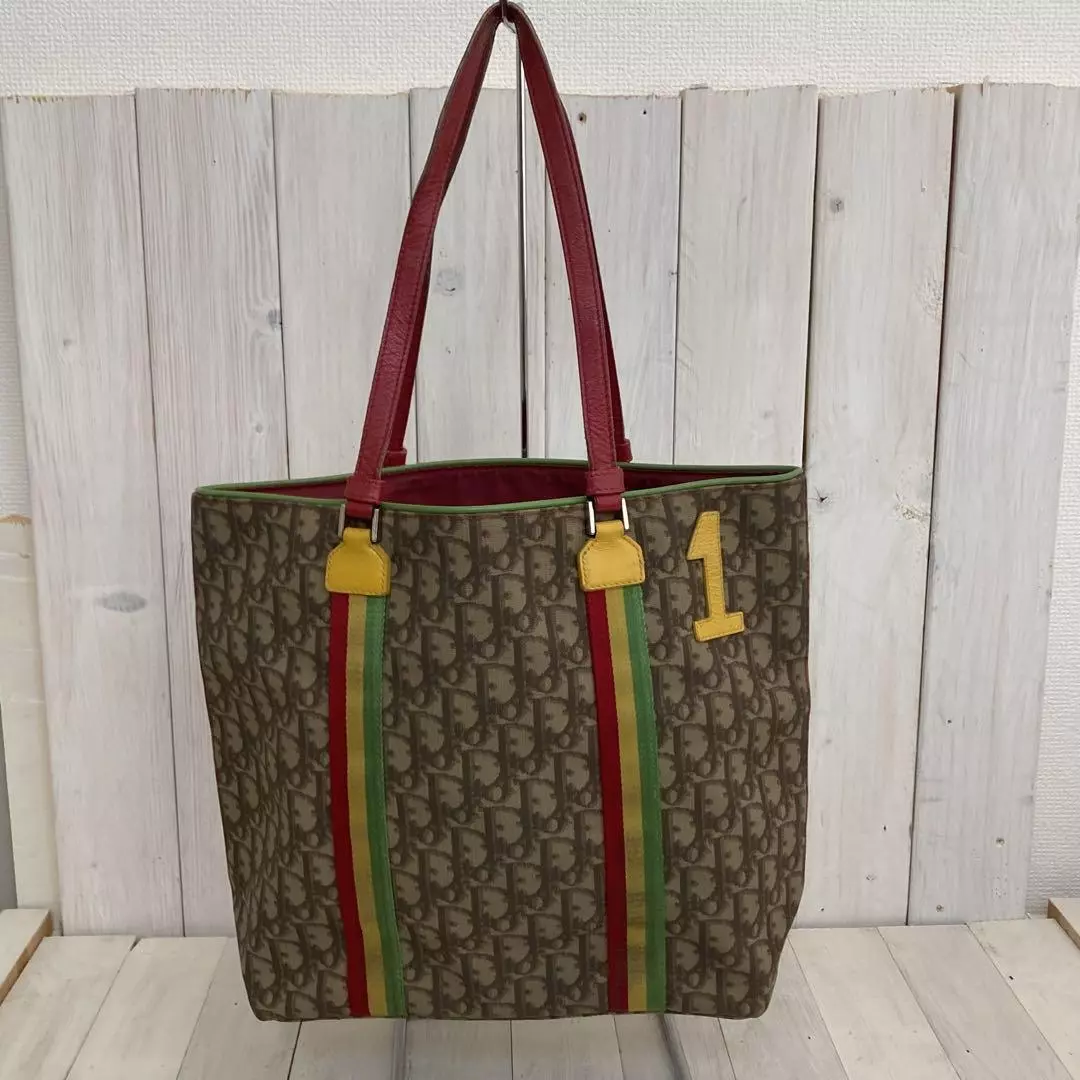 Sac fourre tout Christian Dior Rasta Trotter 28,5x38cm état d'usage BC