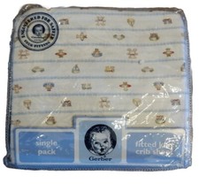 Gerber Fitted Knit Crib Sheet Fits 28" x 52" Mattress 100 Cotton Boat Plane Car