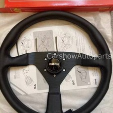 Momo Monte Carlo 14 350mm Black Leather Steering Wheel Whorn Button