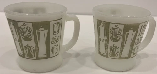 Vintage Fire King Jadeite Green Jade coffee D Handle Mug Oven Ware Glass Cup lot