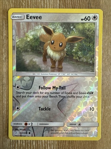 Eevee 167/236 Reverse Holo Sun & Moon Cosmic Eclipse Set Pokemon Card