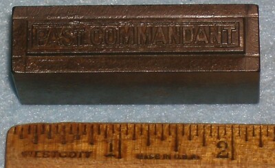 Antique Master Hob ODD FELLOWS PAST COMMANDANT for Badge Stamping Die MC Lilley