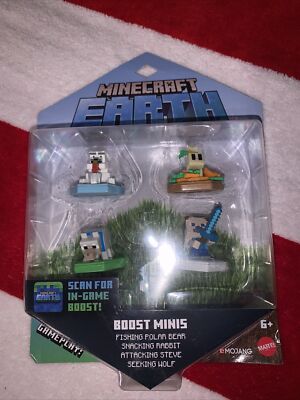 MINECRAFT EARTH BOOST MINIS 4 Pack NFC Chip AR In-Game Boost! NEW