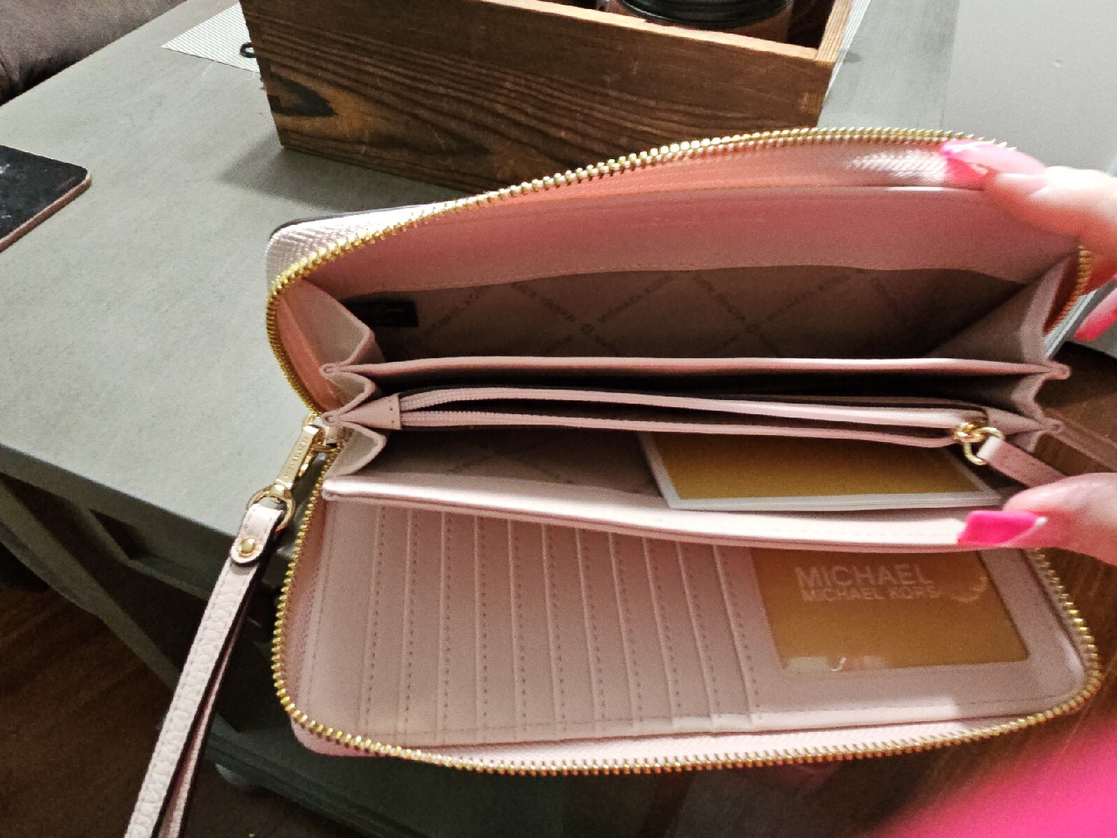 Michael Kors Leather Blush Pink Zip Around Wallet eBay