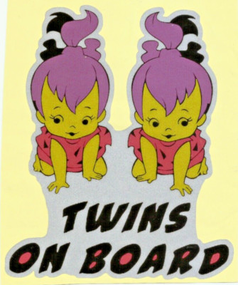Sticker Decal Reflective ''Twins on board'' Twins Baby Child