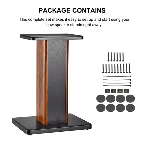 2 Pack Wood Speaker Stands 15.7 Inch 40cm Speaker Stand Hollowed Stands - Picture 7 of 7