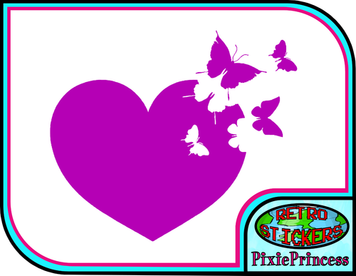 Mariposa Corazón J Vinilo Adhesivo Coche Vehículo Póster Pared Arte Ventana - Imagen 8 de 20