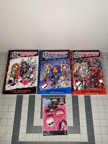 Lot Of 3 Monster High Ghoulfriends Books (1, 3, 4) And Eraser Set