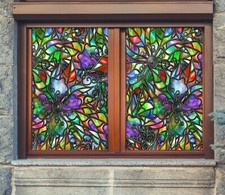 3D Green Triangle ZHU309 Window Film Print Sticker Cling Stained Glass UV Zoe