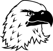Eagle window decal Patriotic 12" Vinyl sticker USA made car wall fits ford dodge