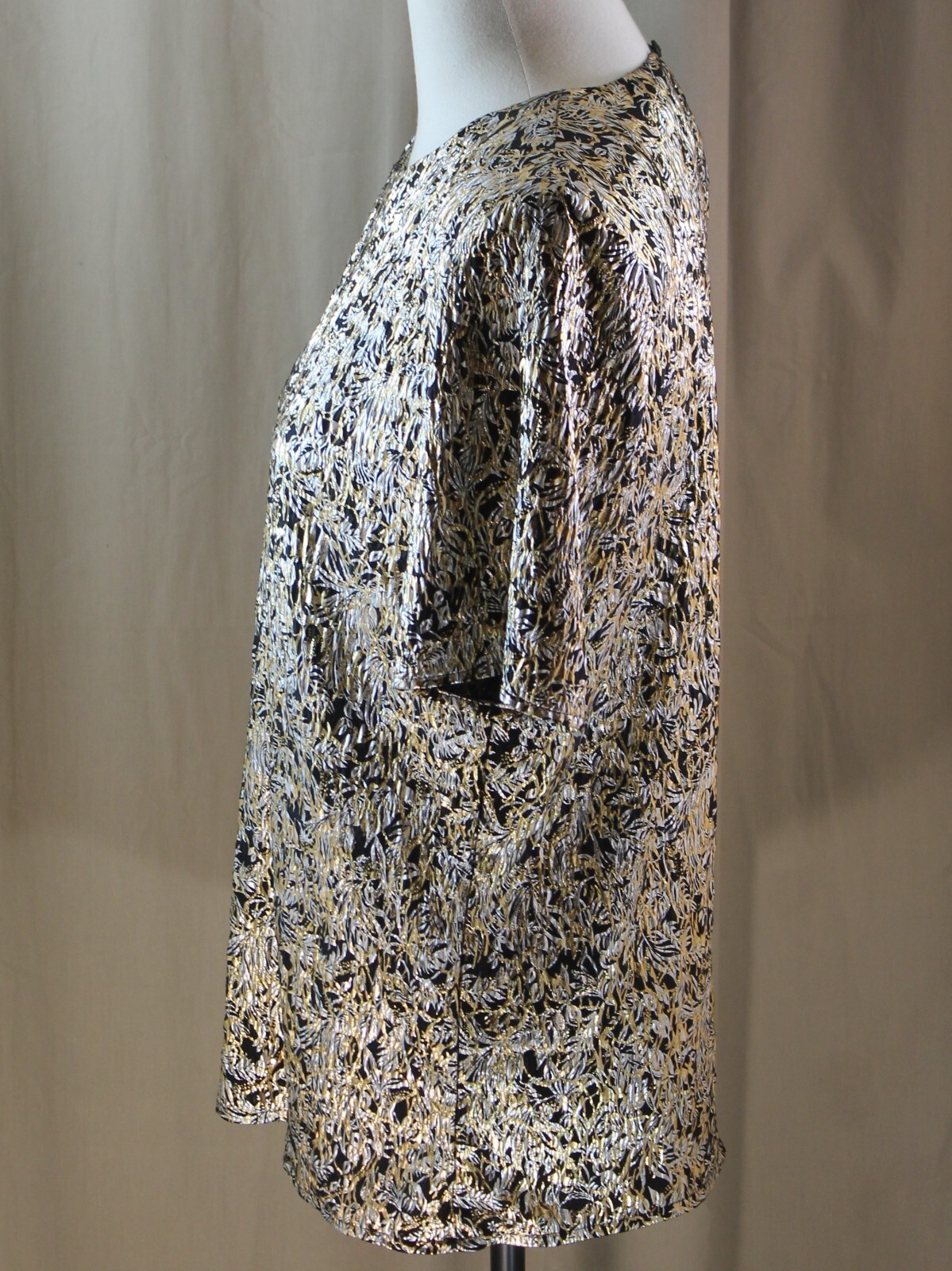 Notations Medium Pullover Black/Silver/Gold Blouse - image 4