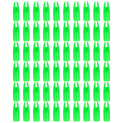 60 Pcs 7mm Archery Arrows Nocks Plastic Glue on Arrow Nock Green