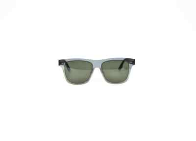 McQ by Alexander McQueen MQ0008S 002 Sunglasses Unisex Blue Square Green Lens