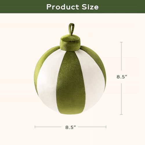 Ashler Christmas Bell Pillow, Round Throw Pillow 8.5x8.5 IN Light Green