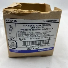 THOMAS & BETTS C115 STA-KON(R) FORK TERMINAL PRESSURE CONNECTOR PACK OF 500