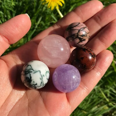 Stern Rosenquarz Kugel Mahagoni Obsidian Rhodonit Amethyst Baum Achat Set Mini