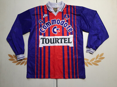 ★90s★ パリ・サンジェルマン 1993-94 ホーム ユニフォーム 1993-94 Paris Saint-Germain Home L/S Shirt - 9/10 - (L)