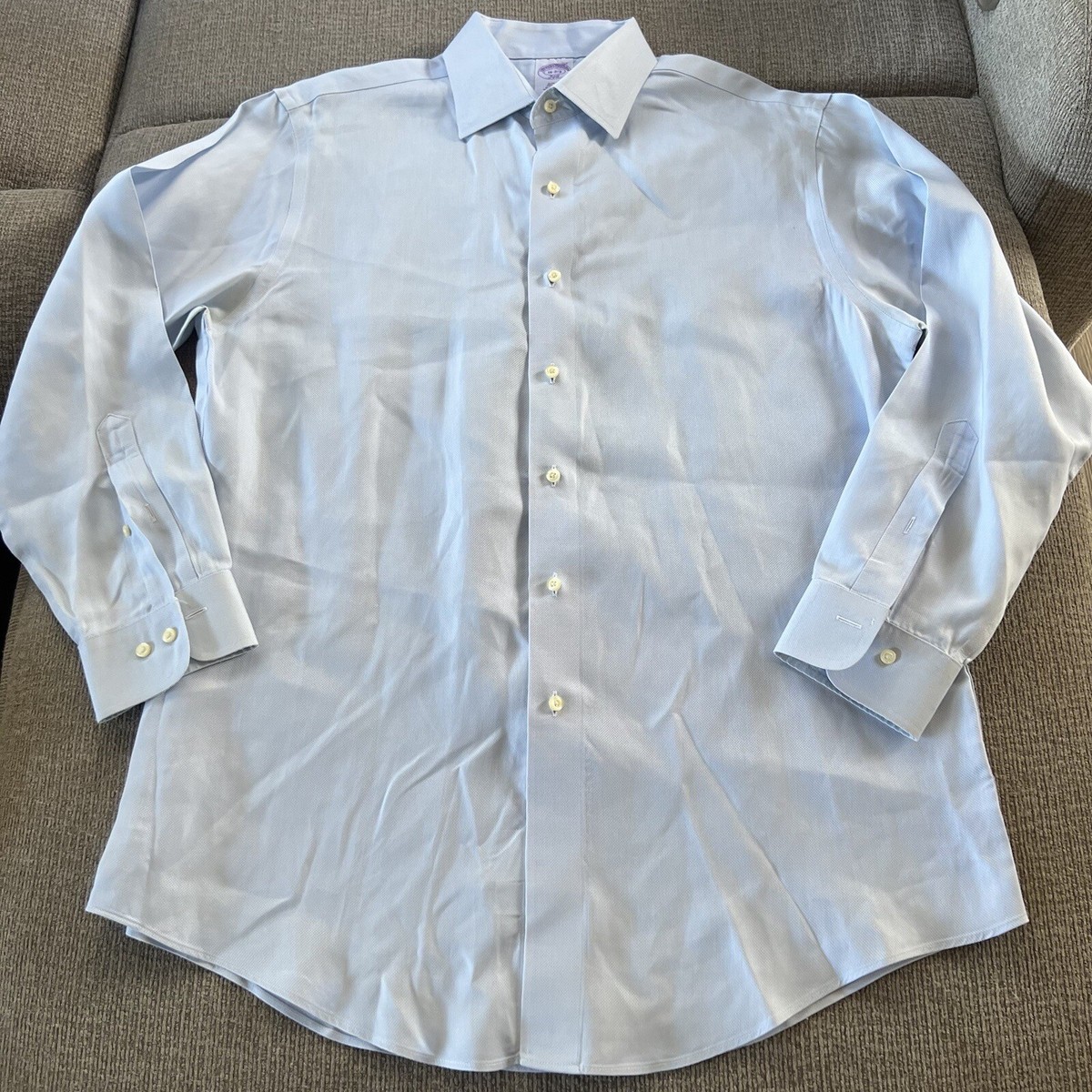 brooks brothers light blue dress shirt Brooks brothers 346 Men's Long Sleeve 16-2/3 Slim Fit light Blue Dress Shirt