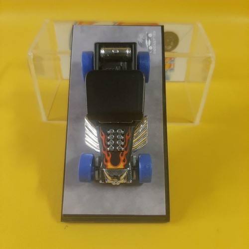 Hot Wheels BONE SHAKER BLACK with BLUE High Speed Wheels LIMITED Rare +case - Picture 10 of 12