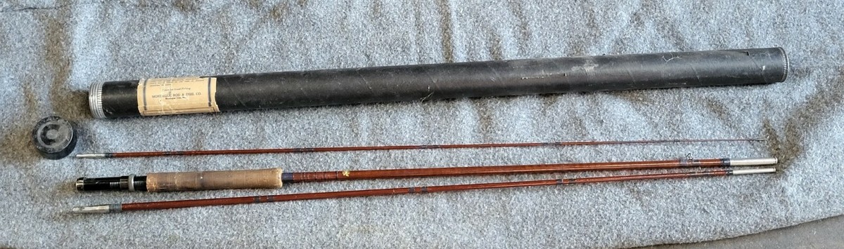 Vtg Montague Split Bamboo Fly ＆Lure Rod Montague Split Bamboo Flyrod Fly Fishing Pole Rod & Case