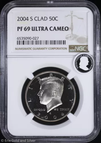2004-S 50C Proof Clad Kennedy Half Dollar NGC PF 69 Ultra Cameo | PR