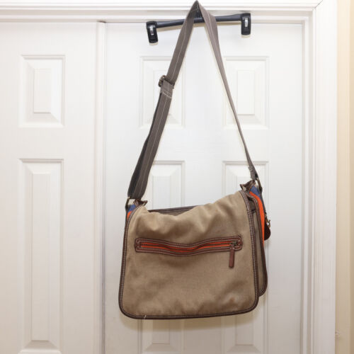 GAP Canvas 1969 Messenger Bag Light Brown Wide Strap Work School EDC Bag Classic