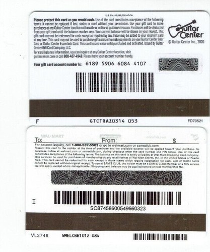 guitar center gift card pin location