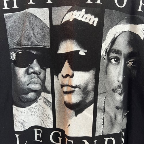 Original Flavor Hip Hop Legends T-Shirt Biggie Tupac Black XL Rap Tee Vintage St - Picture 2 of 5