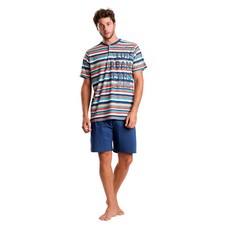 LOIS Urban Mens Short Sleeve Striped Pajamas Knit Shorts New