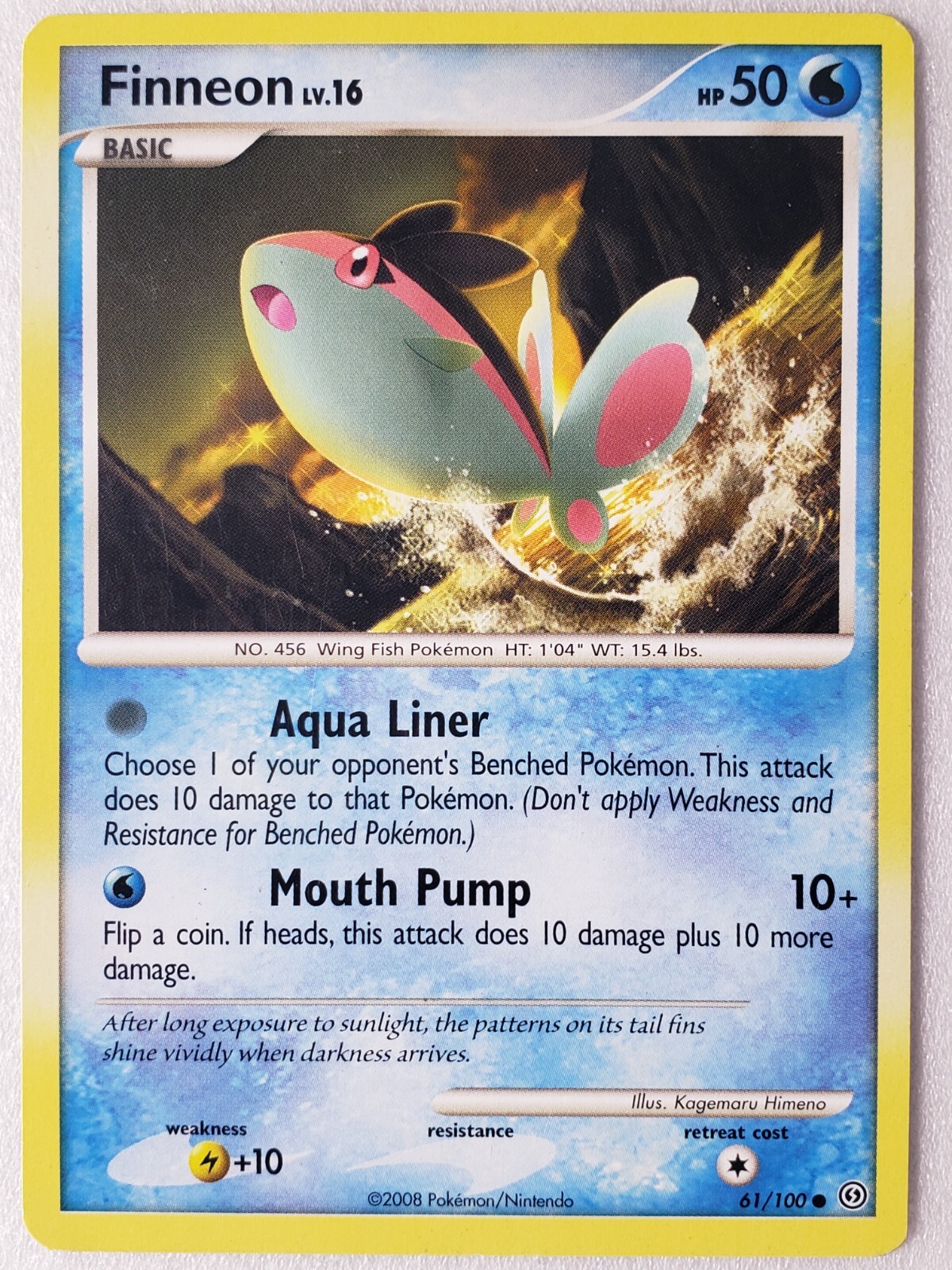 Finneon 61/100 LP - Stormfront Pokemon Card - Kagemaru Himeno Art