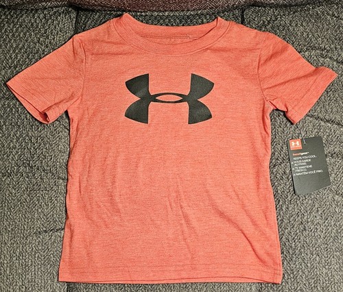 Größe 2T Kleinkind Junge T-Shirt Under Armour rot großes Logo neu mit Etikett