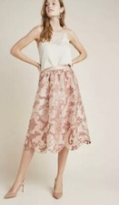 27 Anthropologie Maeve Shannon Embroidered Midi Skirt size XS 150