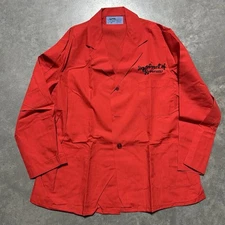 VTG 60s Rockabilly Chain Stitched Long Sleeve Work Shirt Jacket 46 XL Red NEW