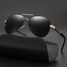 Aviator Sunglasses Premium Military Pilot Ultraviolet Mens Polarized Sunglasses