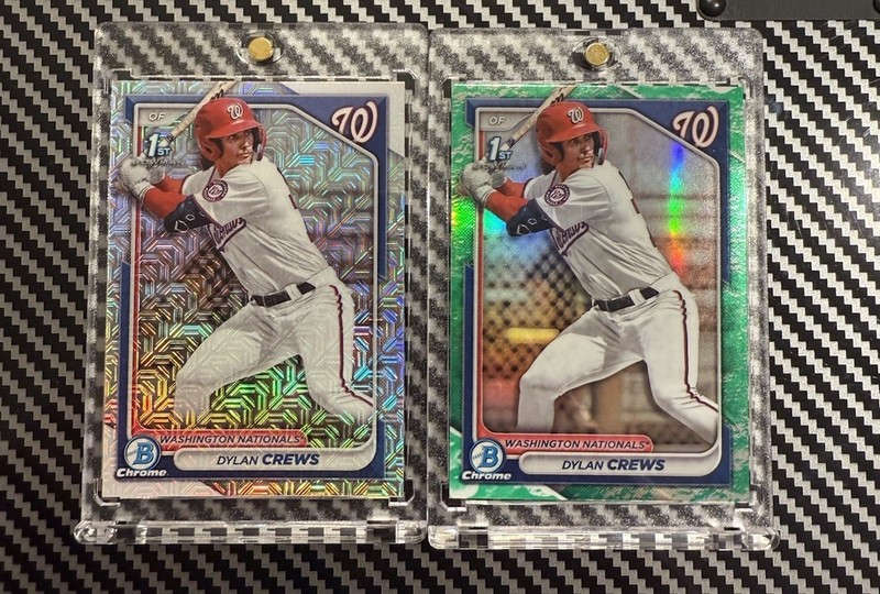 (2) Lot Dylan Crews Bowman 1st Mojo Refractor BCP-23 Nationals 
