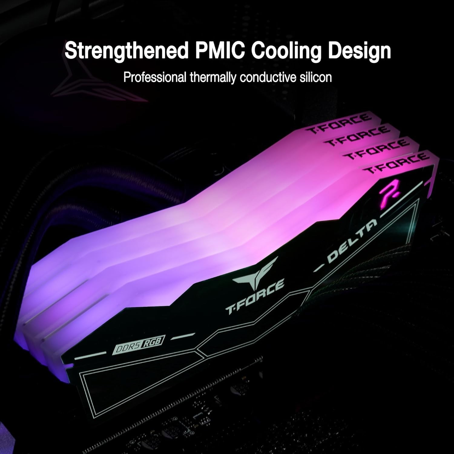 T-Force Delta RGB DDR5 Ram 32GB (2x16GB) 6000MHz PC5-48000 CL38 Intel XMP
