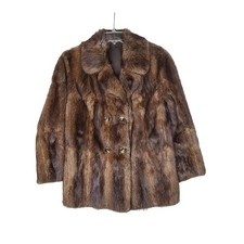 Giacca cappotto pelliccia visone Muskrat vintage anni 80 donna media COSÌ MORBIDA lusso vecchi soldi