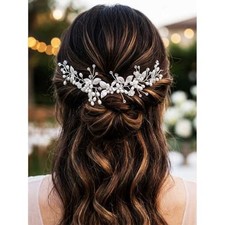 Pearl Bride Wedding Hair Vine Bridal Hair 1 Count Pack of 1 Silver