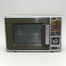 Vintage 80’s Samsung Microwave Oven Model RE-525D Faux Wood Grain Cooking Oven