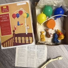 Vintage Winnie the Pooh Musical Nursery Crib Mobile Eeyore Tigger missing part 