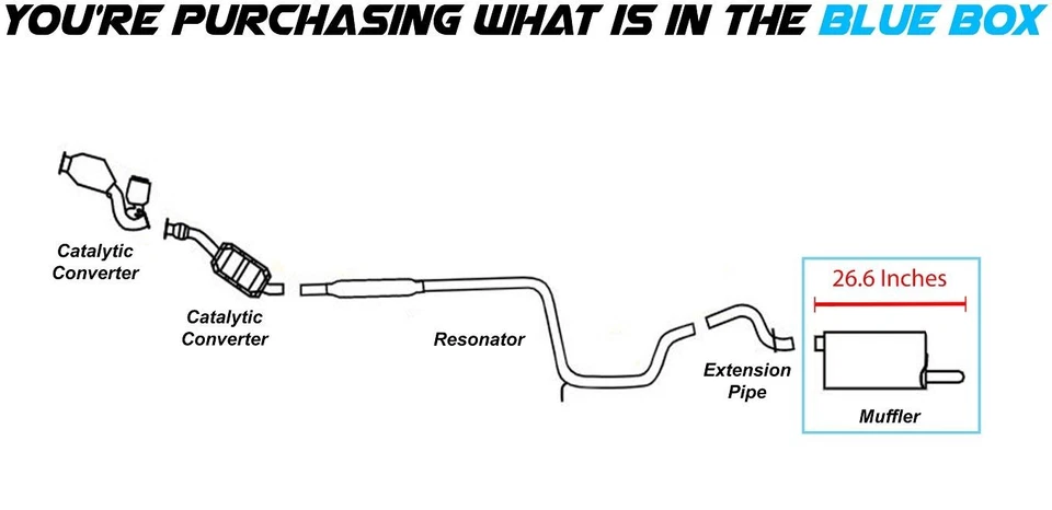 Silenciador de escape traseiro ajuste direto serve: Ford Taurus 2000-07 3.0L código U - Imagem 2 de 4