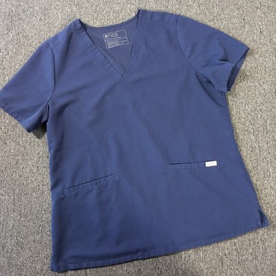 Vintage Y2k Figs Technical Collection Navy Scrubs Short Sleeve Top Women's Large