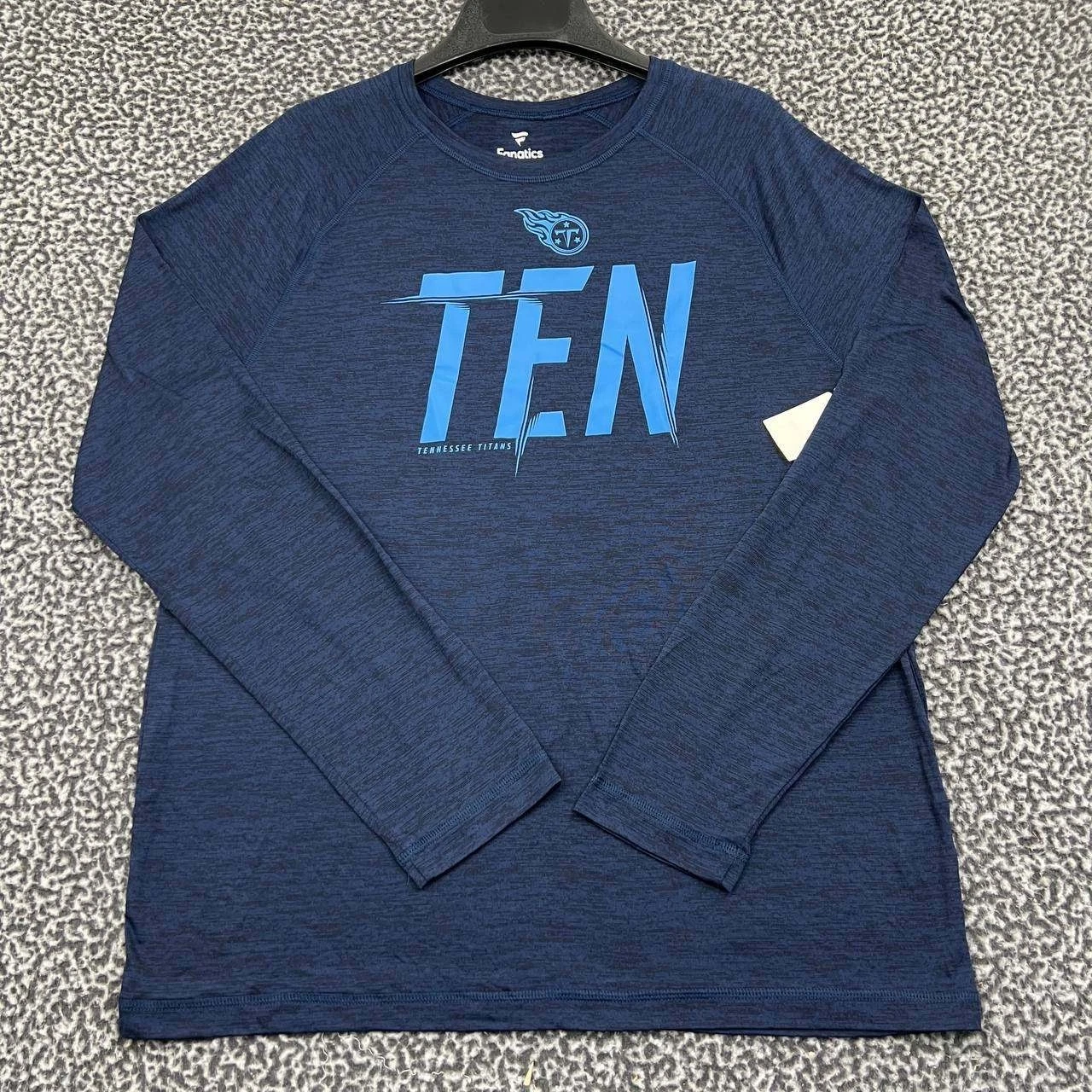 Tennessee Titans Shirt Men Large Blue Fanatics Long Sleeve Crew Neck New L