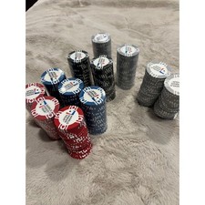 300 World Poker Tour Wpt Poker Chips Set Sealed Stacks Red Blue Black Gray