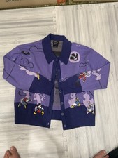 Disney Mickey Friends Halloween Parade Women's Glow-in- The- Dark Cardigan LG