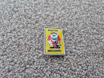 VINTAGE MASTER MECHANIKER GARAGE MOTORRAD BIKE AUTO F1 EMAILLE PIN ABZEICHEN