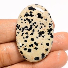 52 Ct Natural Dalmatian Jasper Oval Shape Cabochon Loose Gemstone 38X25X6 mm